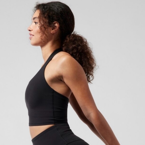 Athleta Halter Crop Sports Bra Black - Picture 3 of 8